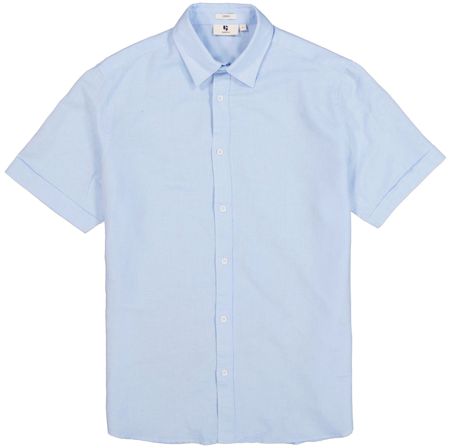 CHEMISE MANCHES COURTES MIX LIN BLEU CIEL GARCIA