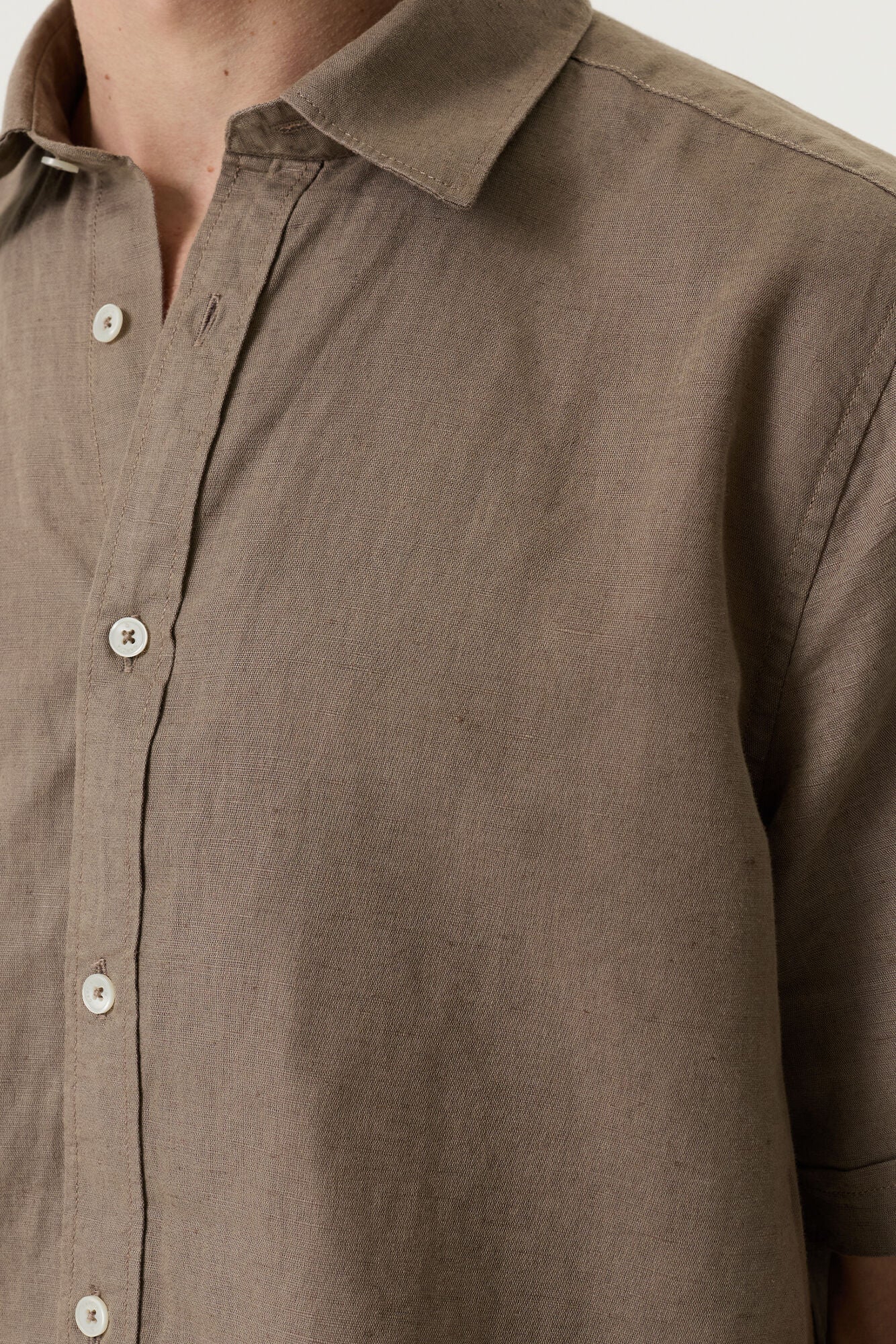 CHEMISE MANCHES COURTES MIX LIN VERT GARCIA