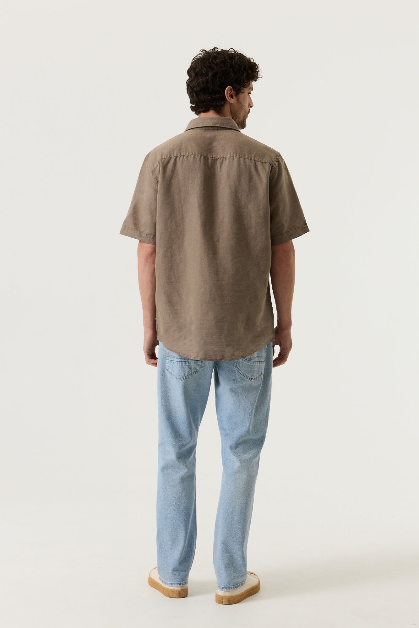CHEMISE MANCHES COURTES MIX LIN VERT GARCIA