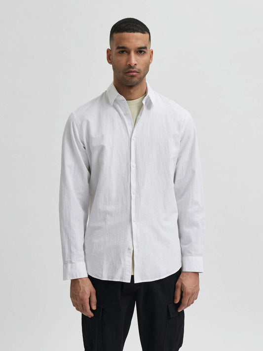 Chemise mélange de lin - Blanc